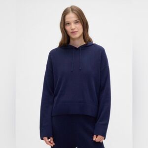 Gap Relaxed Cashsoft Pullover Hoodie Sweater NWT Size Small Soft Navy Blue